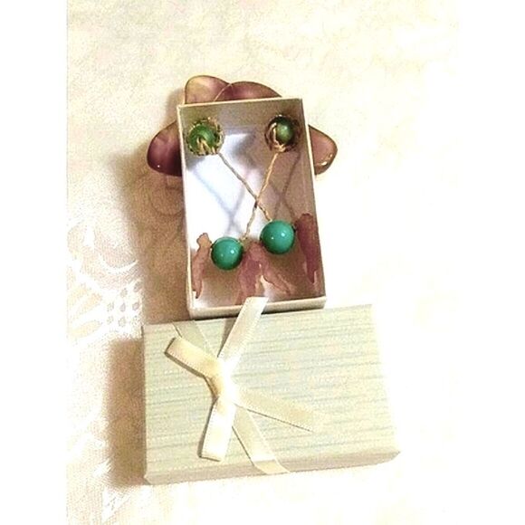 Hanging grapes on VINE DROP EARRINGS  HANDMADE - Picture 8 of 9